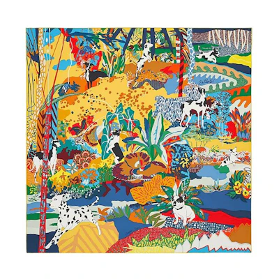 (Women) HERMES Silk Scarf 'Freedom' Pattern 90x90cm Multicolor Accessory H003911S-03