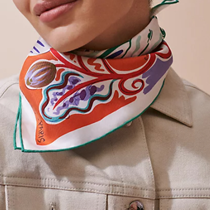 (Women) HERMES Silk Scarf  Multicolor Line Pattern Design. H893008Sv06 圖 3