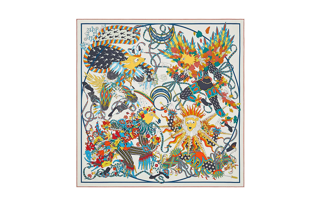 (Women) HERMES Silk Scarf  Multicolor Printed Twill Design H003903S 01 圖 2