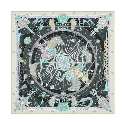 (Women) HERMES Silk Scarf Skull Knight Design H983912S 08
