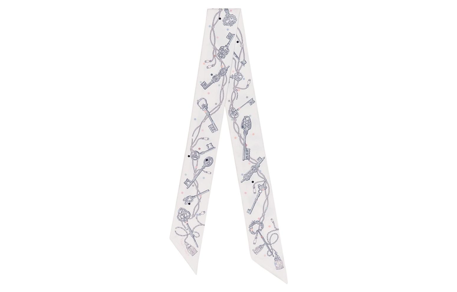 (Women) HERMES Silk Scarf  White "Key of Dots" Print. H063871S-03 圖 2