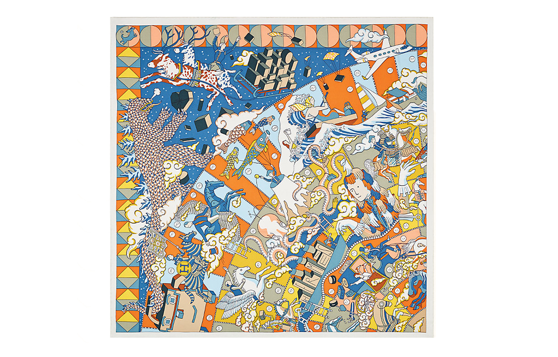 (Women) HERMES Silk Scarf Epic Details Edition H983793S-12