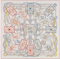(Women) HERMES Silk Scarf Fashion - White/Red/Gold H983959S (Women) HERMES Silk Scarf Fashion - White/Red/Gold H983959S