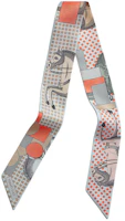 (Women) HERMES Silk Scarf for Women Coral/Gray Pattern Design H064008S (Women) HERMES Silk Scarf for Women Coral/Gray Pattern Design H064008S