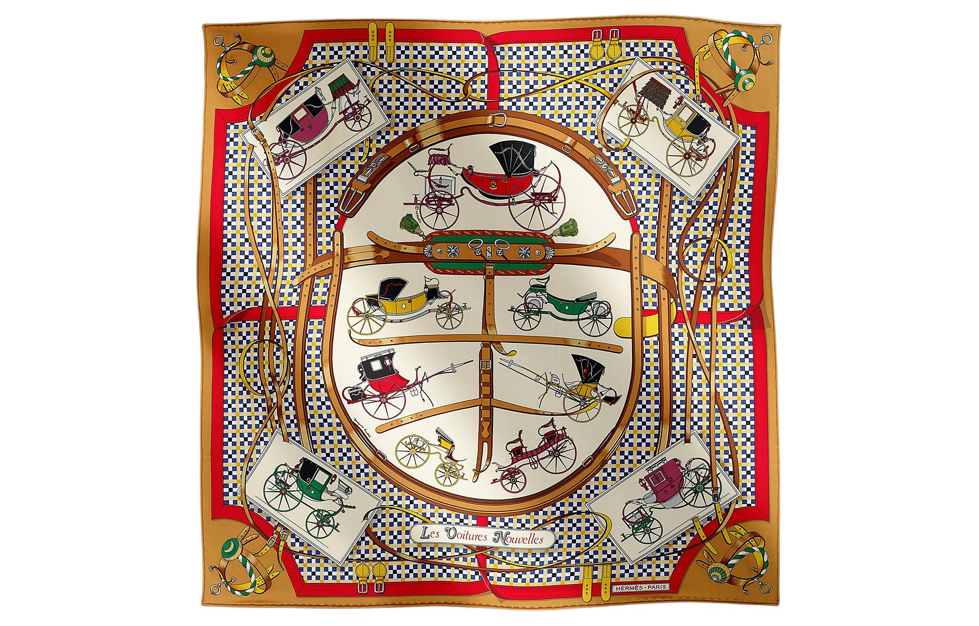 (Women) HERMES Silk Scarf for Women with Carriage Line Design - Multi-color. H984108Sv03 圖 2