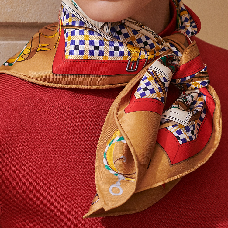 (Women) HERMES Silk Scarf for Women with Carriage Line Design - Multi-color. H984108Sv03 圖 3