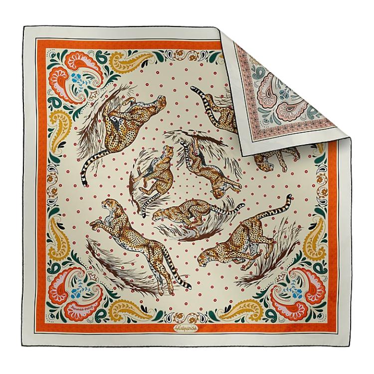 (Women) HERMES Silk Scarf for Women with Cheetah Print Design - Multicolor. H904166Sv01