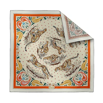 (Women) HERMES Silk Scarf for Women with Cheetah Print Design - Multicolor. H904166Sv01