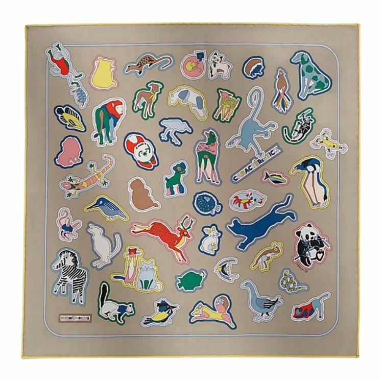 (Women) HERMES Silk Scarf Gray for Women - Designer Logo Pure Mulberry Silk H894219S05 圖 2