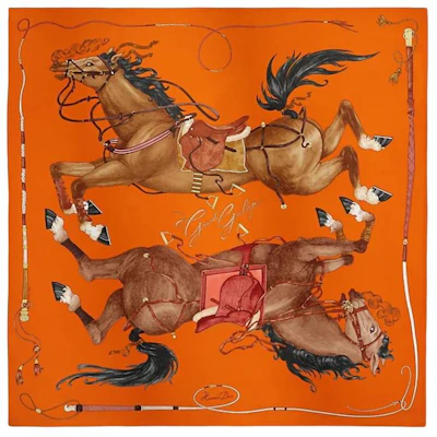 (Women) HERMES Silk Scarf Orange Cuit/Cuir/Brique Pattern Design H004311S 01 Buy (Women) HERMES Silk Scarf Orange Cuit/Cuir/Brique Pattern Design H004311S 01
