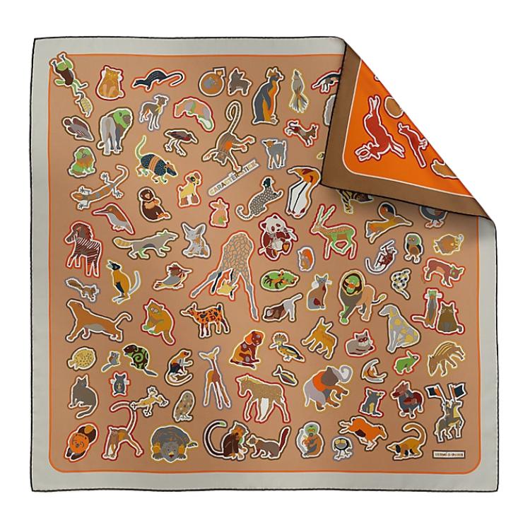 (Women) HERMES Silk Scarf with Animal Print Pattern for Women - Multicolor H904165Sv04 圖 2