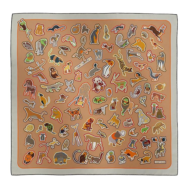 (Women) HERMES Silk Scarf with Animal Print Pattern for Women - Multicolor H904165Sv04 圖 3
