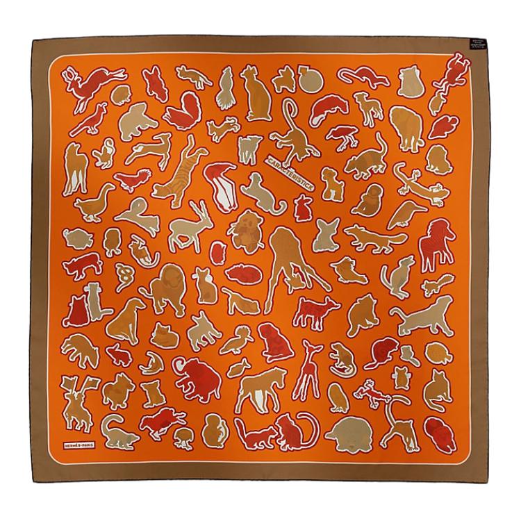 (Women) HERMES Silk Scarf with Animal Print Pattern for Women - Multicolor H904165Sv04 圖 4