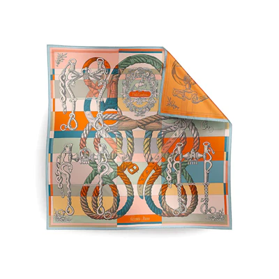 (Women) HERMES Silk Scarf with Decorative Details for Women - Multicolor. H903578Sv07