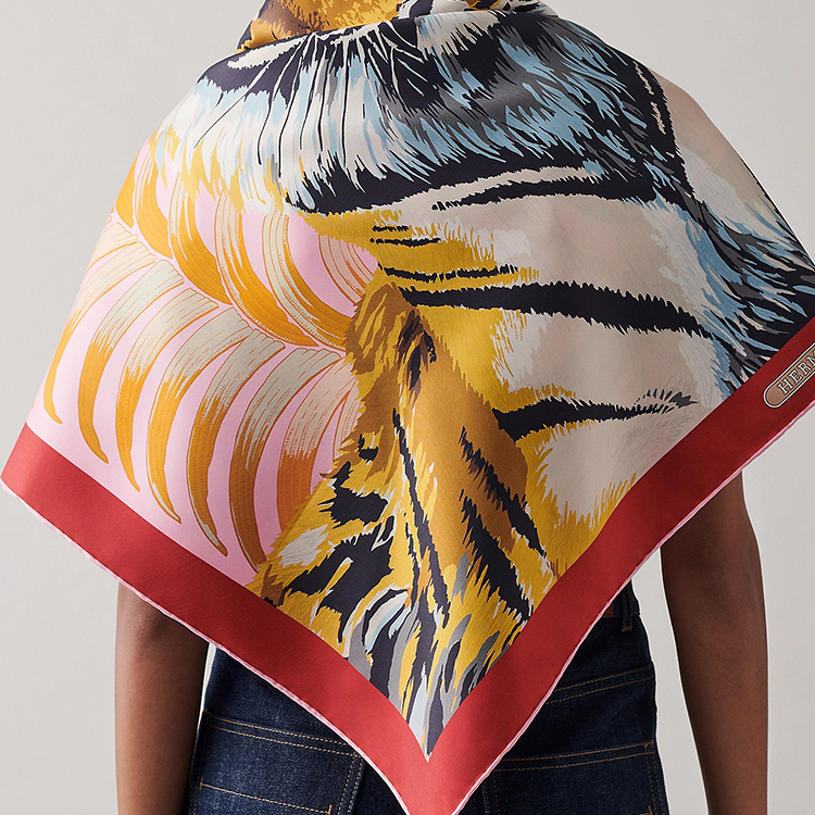 (Women) HERMES Silk Scarf Women - Rose/Blue/Multicolor. H903887S-02 圖 4
