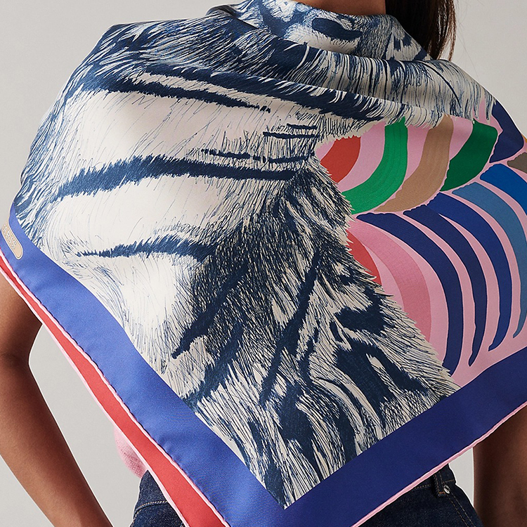 (Women) HERMES Silk Scarf Women - Rose/Blue/Multicolor. H903887S-02 圖 5
