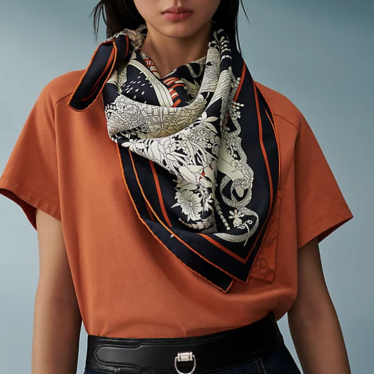 (Women) HERMES Silk Twill Scarf  Four Seasons King Coronation Design. H003903S 18 圖 3