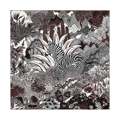 (Women) HERMES Silk Zebra Print Scarf Fashion Accessory H003323S-13