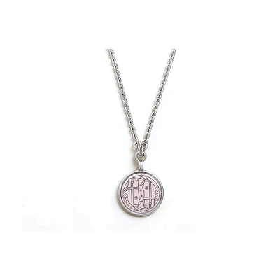 (Women) HERMES Silver Enamel Necklace with Decorative Pattern for Women. h982311fpd1
