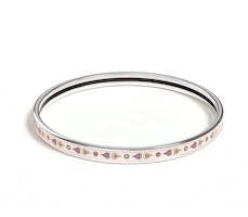 (Women) HERMES Silver Enamel Palladium Plated Printed Design Bracelet for Women. H244414FPJ265 (Women) HERMES Silver Enamel Palladium Plated Printed Design Bracelet for Women. H244414FPJ265
