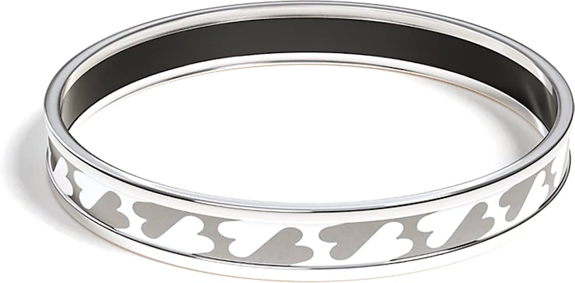 (W) HERMES Gelang Perak Enamel Ramping dengan Cetakan "Cartes a Jouer" untuk Wanita. H213312FPC565 Lookbook (W) HERMES Gelang Perak Enamel Ramping dengan Cetakan "Cartes a Jouer" untuk Wanita. H213312FPC565