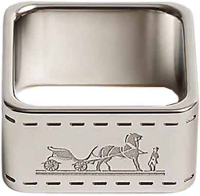 (Women) HERMES Silver Palladium Plated Carriage Motif Scarf Ring for Women. H601463S-00 Buy (Women) HERMES Silver Palladium Plated Carriage Motif Scarf Ring for Women. H601463S-00