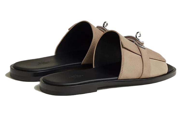 (W) HERMES Slide 'Suede Brown' 圖 3