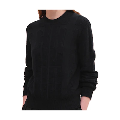 (Women) Hermes Slim-Fit Long Sleeve Knit Sweater Black H0H2616DD02