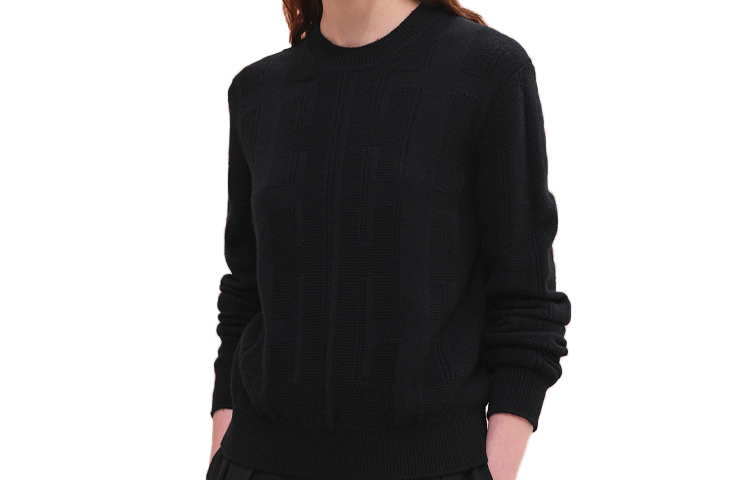 Order (Women) Hermes Slim-Fit Long Sleeve Knit Sweater Black H0H2616DD02