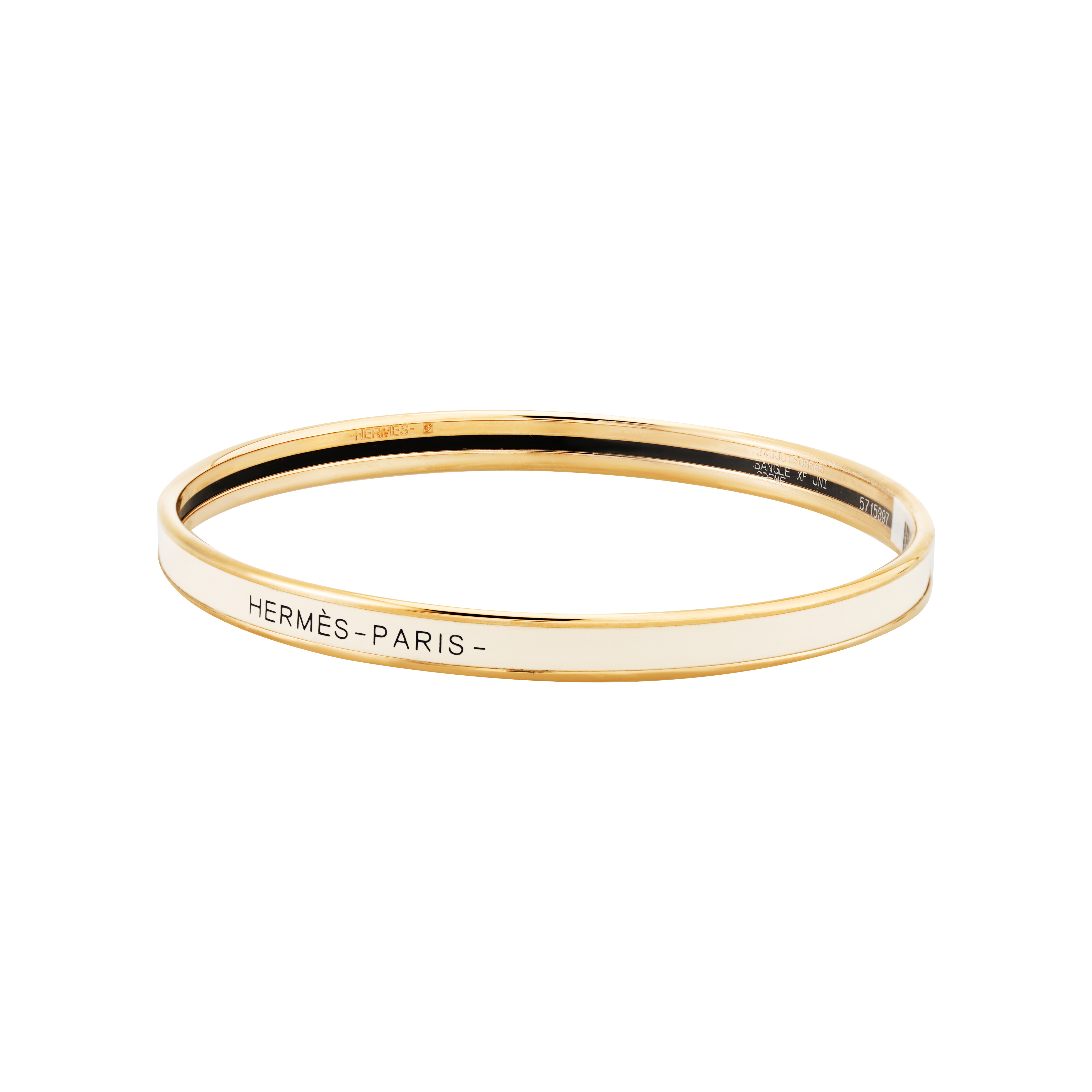 Lookbook (W) HERMES Gelang Slim Enamel Rose Gold Cream White. H240001FO85