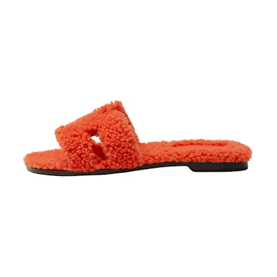 (W) HERMES Slip-On Slides 'Orange Red'
