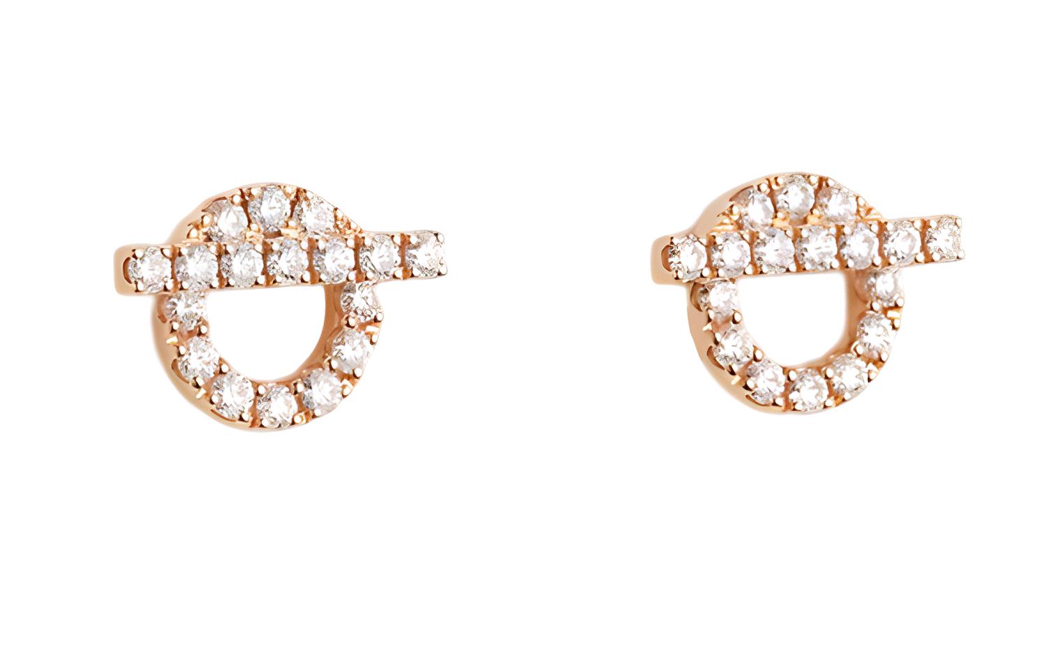 (Women) HERMES Small Q Rose Gold Elegant Casual Earrings for Women H219512B 00