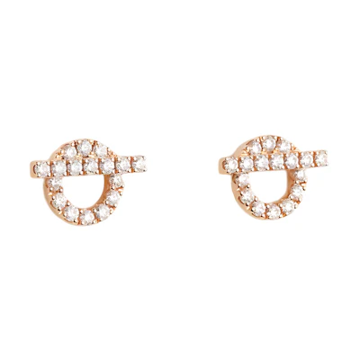 (Women) HERMES Small Q Rose Gold Elegant Casual Earrings for Women H219512B 00