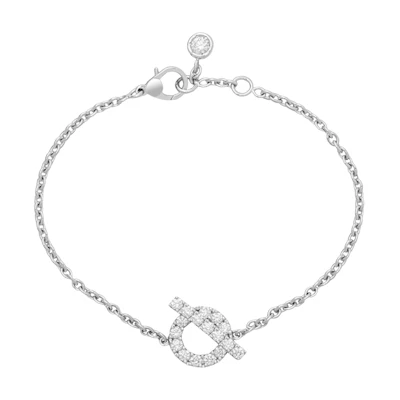 (Women) HERMES Small Q Series Diamond Bracelet for Women - Silver. H219410B-00XS