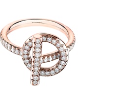 (Women) HERMES Small Q Series Full Diamond 18K Rose Gold Ring for Women in Rose Gold Color. H219693B (Women) HERMES Small Q Series Full Diamond 18K Rose Gold Ring for Women in Rose Gold Color. H219693B