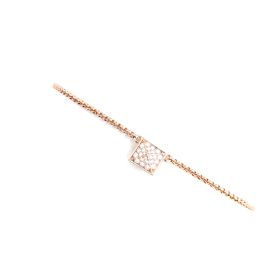 (Women) HERMES Small Stud Pattern 18K Rose Gold Diamond Bracelet for Women - Rose Gold H223407B 0015