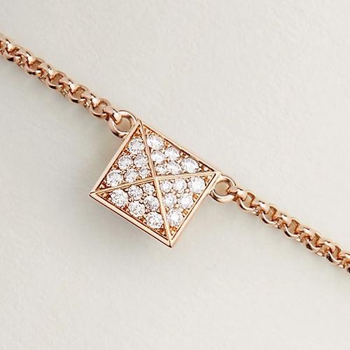 Shop (W) HERMES Gelang Emas Ros 18K Berlian Corak Stud Kecil Wanita - Emas Ros H223407B 0015