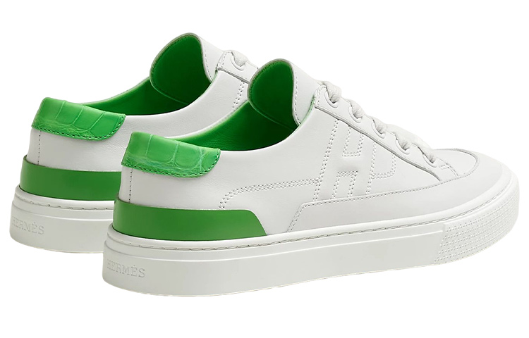(W) HERMES Sneaker Low Top 'Deep White Green' 圖 5