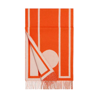 (Women) HERMES Soft and Comfortable Knitted Scarf Women’s Orange H259105S 04