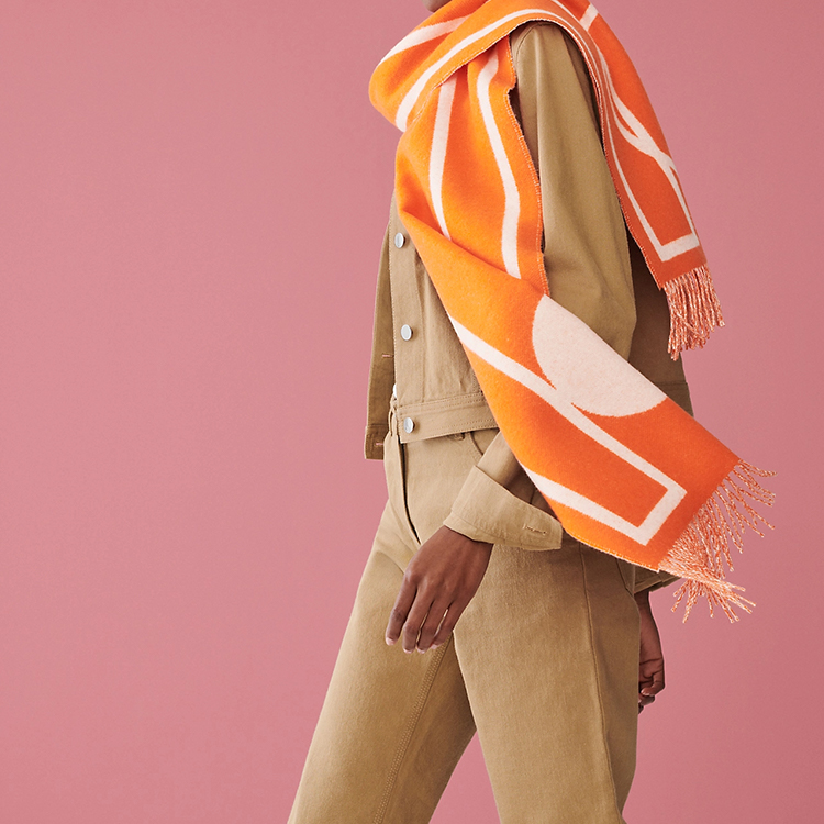 (Women) HERMES Soft and Comfortable Knitted Scarf Women’s Orange H259105S 04 圖 3