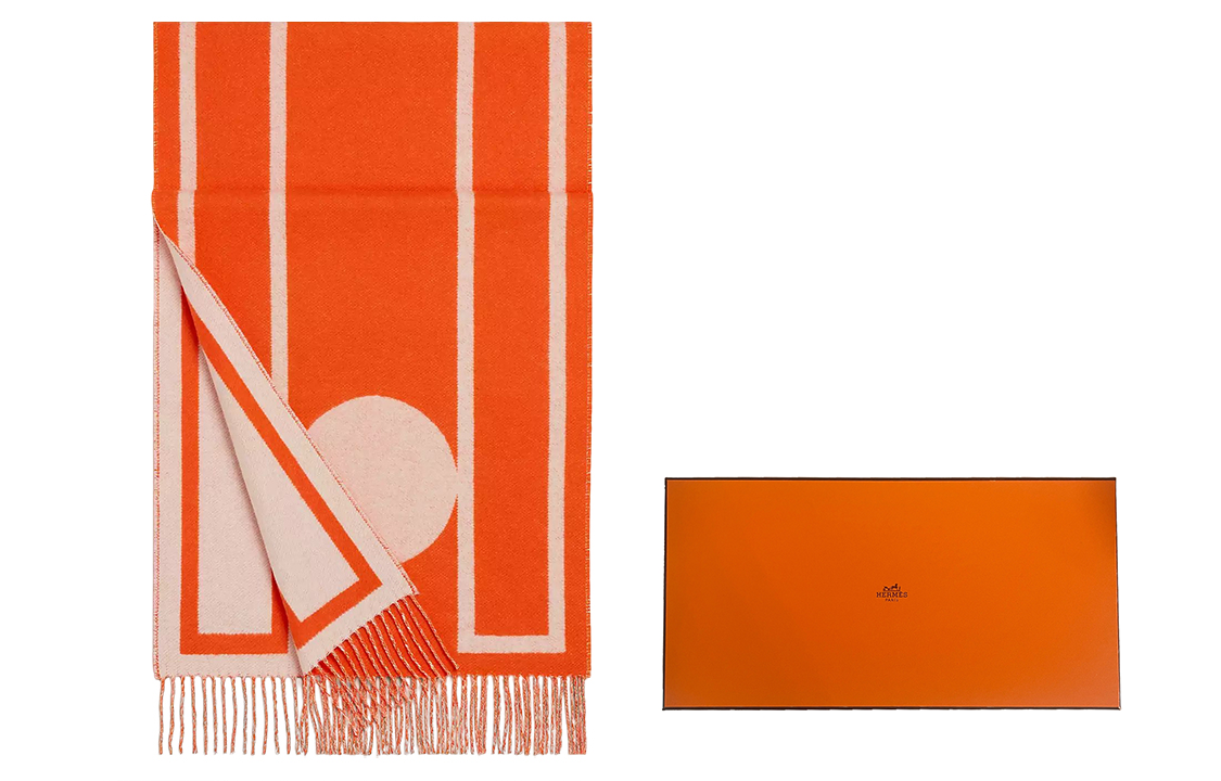(Women) HERMES Soft and Comfortable Knitted Scarf Women’s Orange H259105S 04 圖 4
