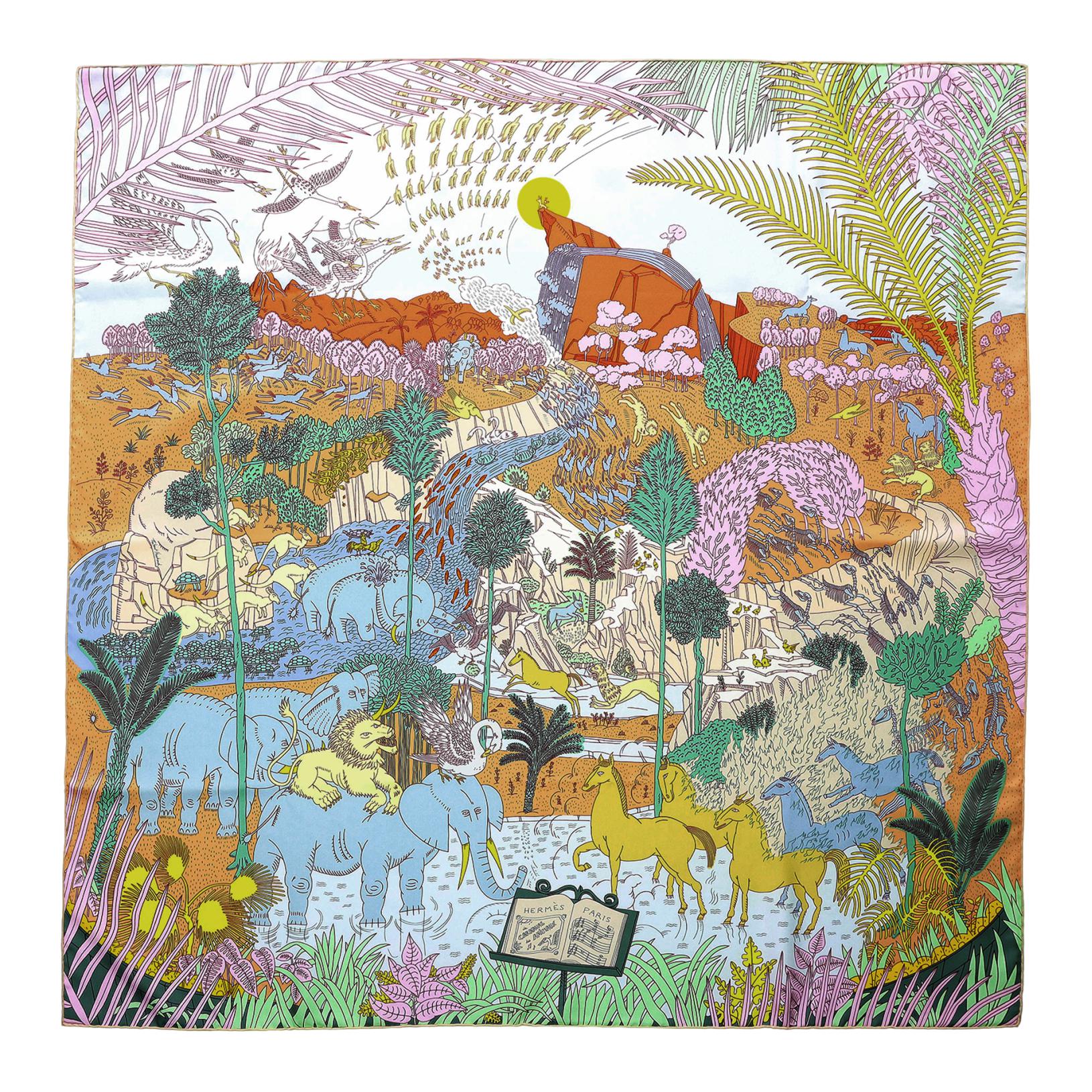 (Women) HERMES Soft Comfortable Fashionable  Silk Scarf. H003953S 06