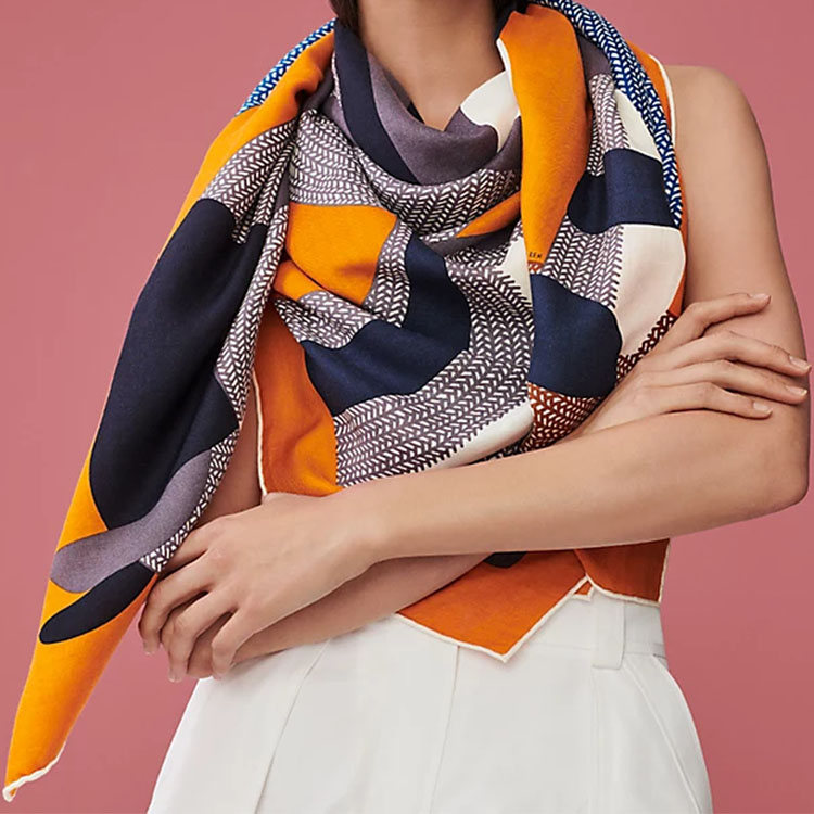 (Women) HERMES Soft Lightweight  Shawl - Orange H243973S 06 圖 3