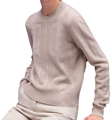 (Women) HERMES Solid Crewneck Long Sleeve Knit Sweater Beige H0H2616DDC3 Order (Women) HERMES Solid Crewneck Long Sleeve Knit Sweater Beige H0H2616DDC3