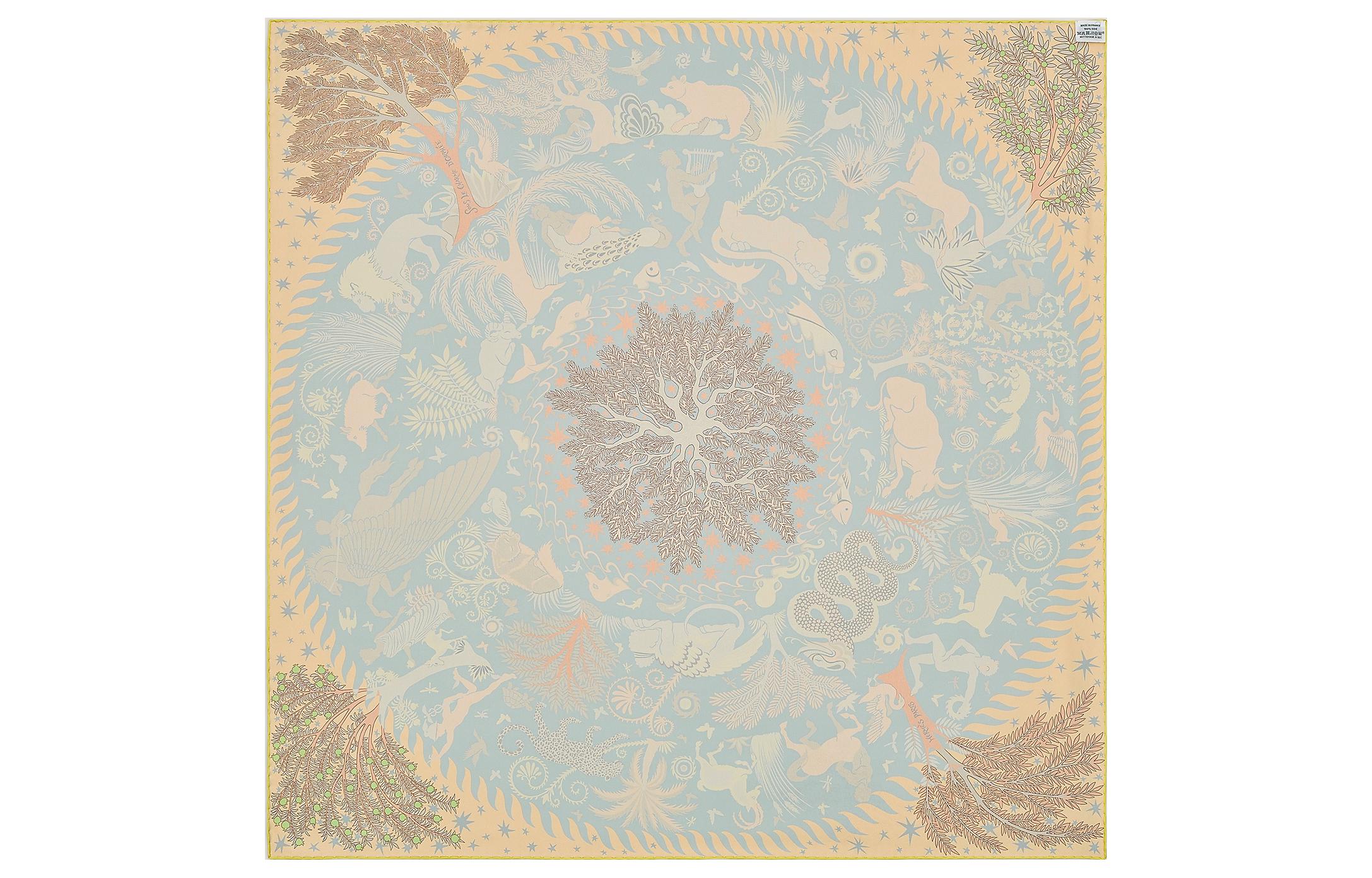 (Women) HERMES Sous le Charme d'Orphée Double-Sided Silk Scarf Women Yellow H903702S-04 圖 4