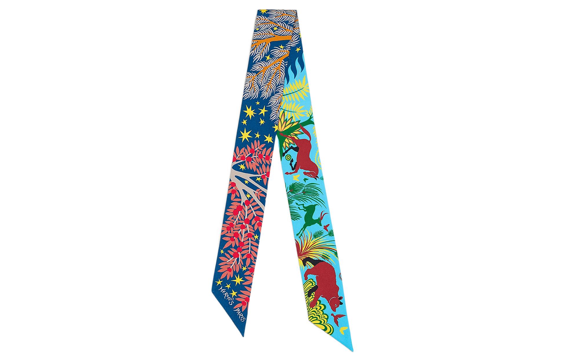 (Women) HERMES Sous le Charme d'Orphee Twilly Scarf  Ocean Blue/Azure Blue. H063702S-01 圖 2