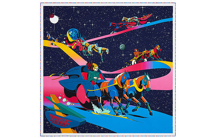 (Women) HERMES Space Derby 90cm Silk Scarf for Women - Dark Blue H003573S-03 圖 2