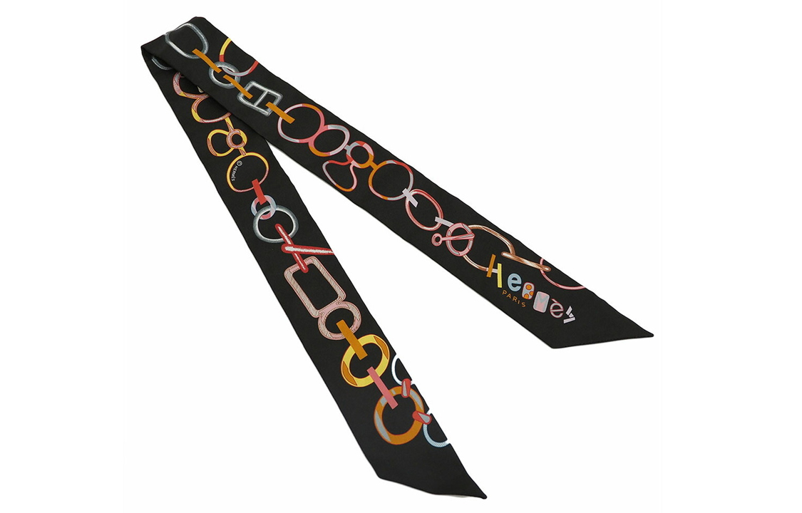 (Women) HERMES Spin Rhythm Twill Silk Scarf Women Black H063951S 03 圖 3