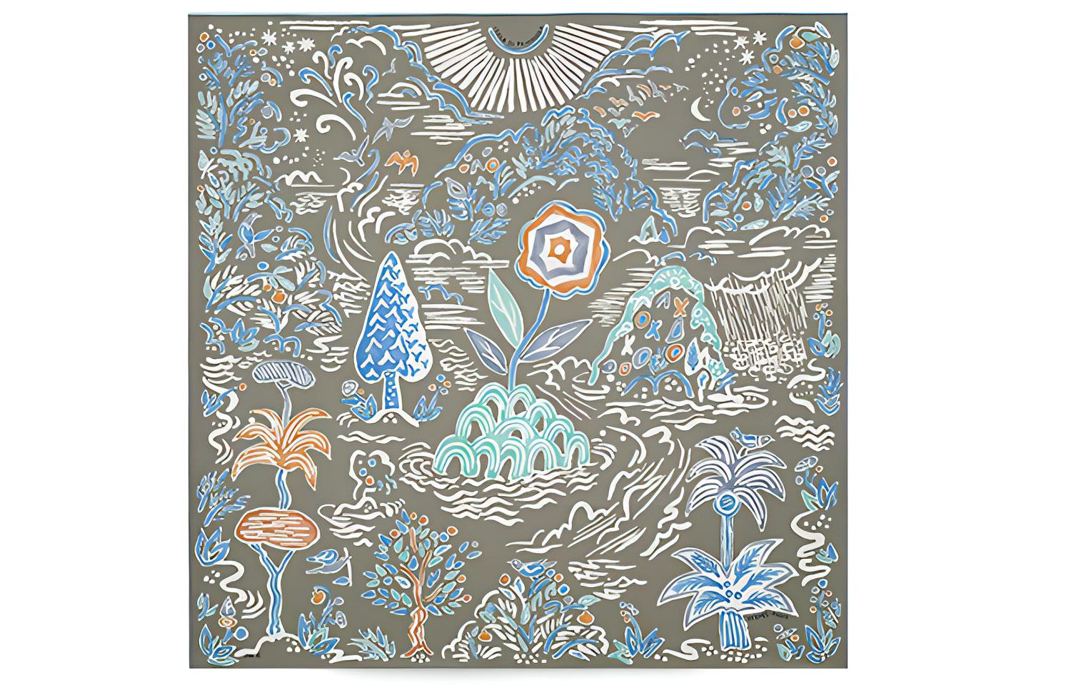 (Women) HERMES Spring Island  Silk Scarf H003755Sv10