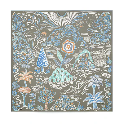 (Women) HERMES Spring Island Silk Scarf H003755Sv10